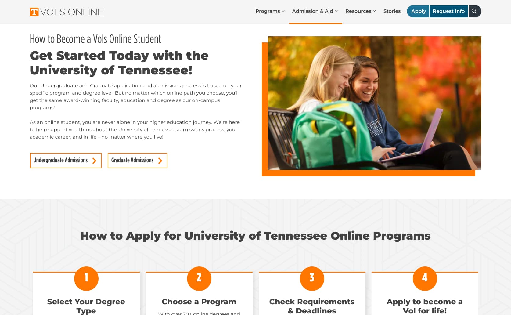 Vols Online website screenshot from July 2024.